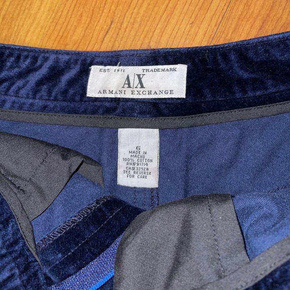 Armani Exchange blue velvet midi skirt - Picture 2 of 4